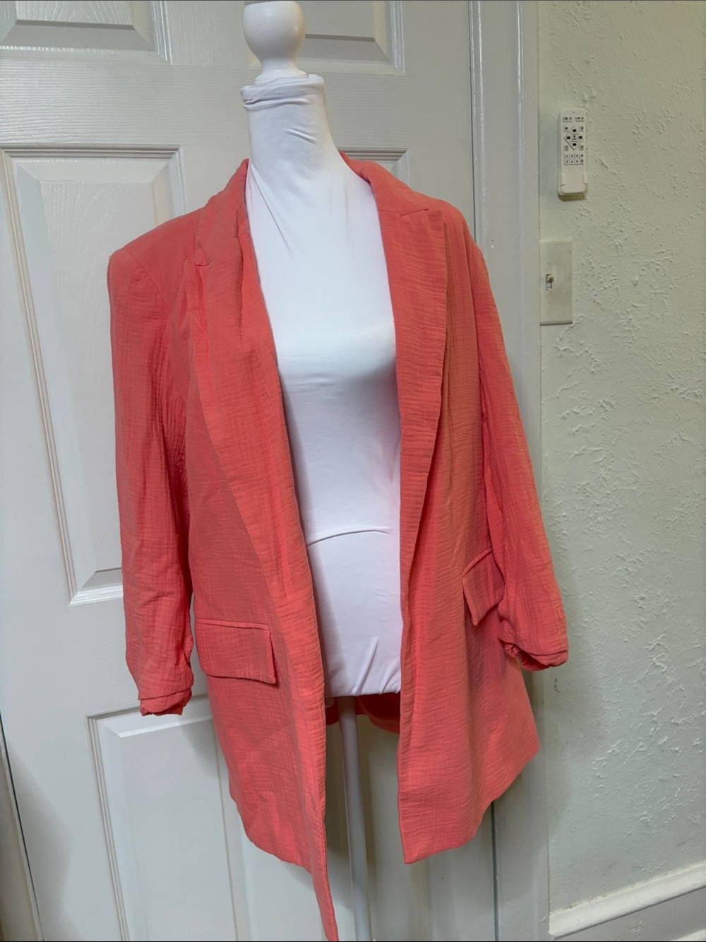 Nine West Coral Open-Front Relaxed Blazer
